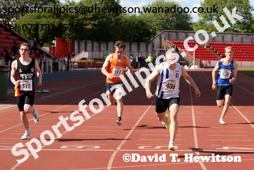 Mens under-17s 200 metres, North Eastern Champs, Gateshead Stadium. Photo: David T. Hewitson/Sports for All Pics